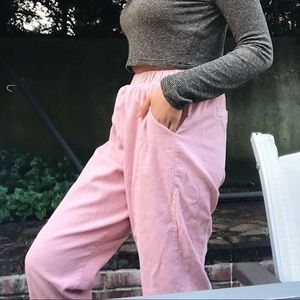 pink corduroy trousers